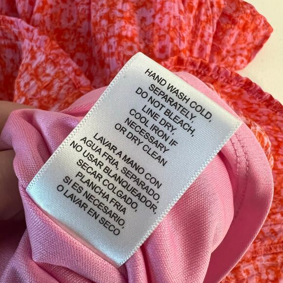 Rachel Zoe Floral Flutter Sleeve A-Line Dress in Pink and Orange Size 8 - Picture 16 of 16